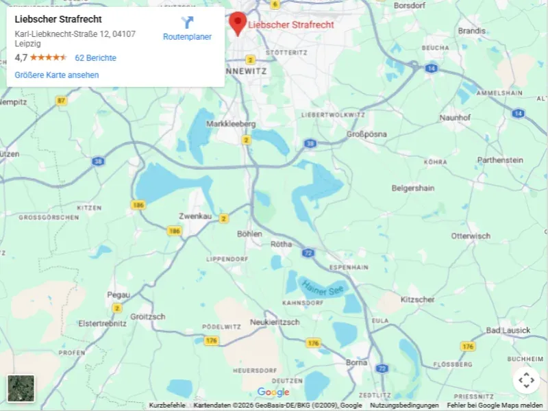 Karte Umgebung Borna