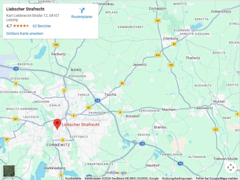 Karte Umgebung Eilenburg