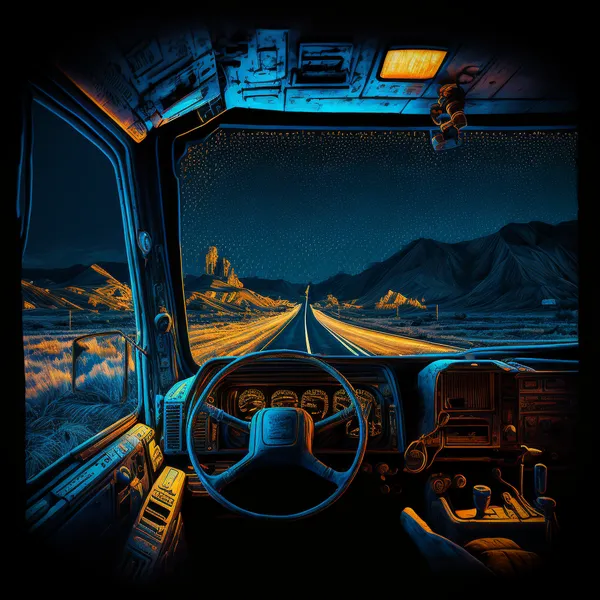 Sicht aus dem Cockpit eines LKW